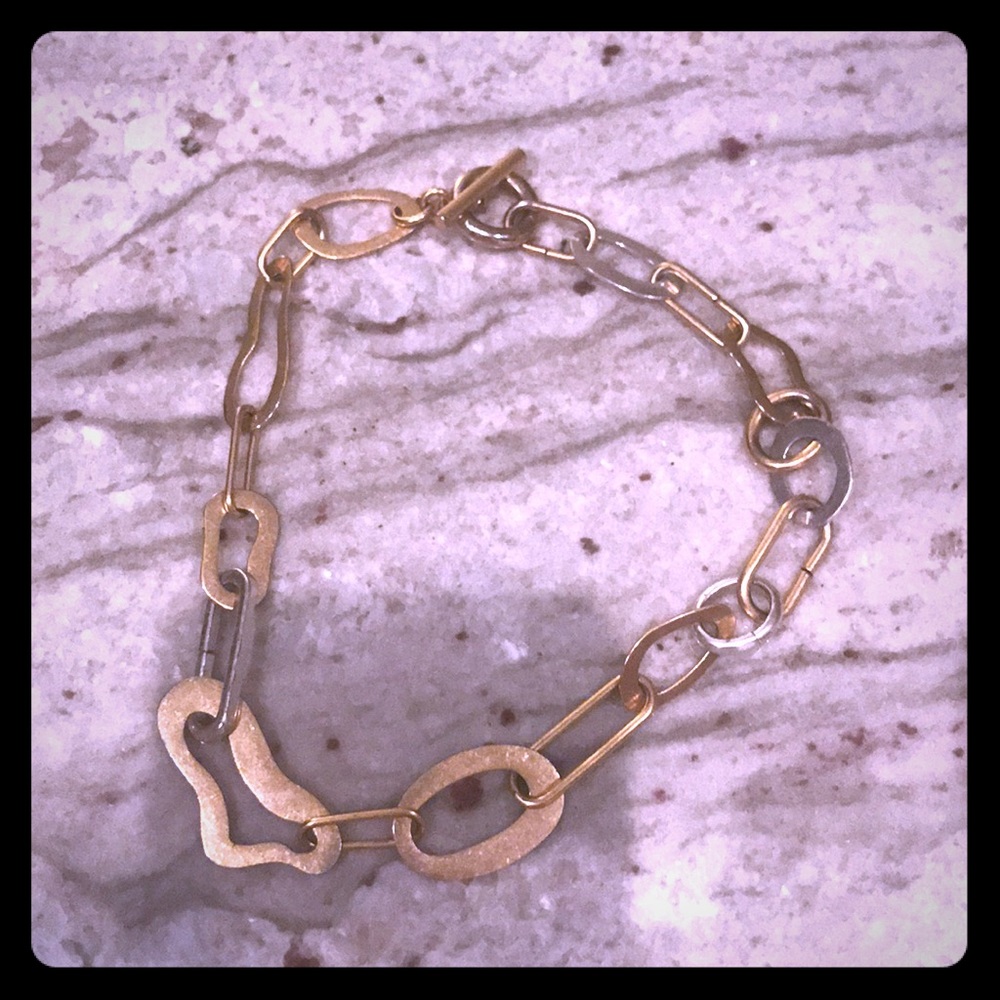 Madewell silver and gold toggle necklace
